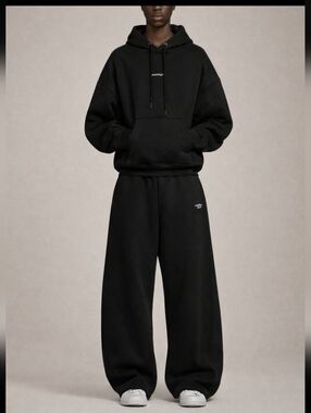 3376 New Aelfric Eden Soufflé Baggy Cloud Hoodie Sets Sz Large Black